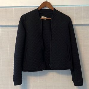 Black Marine Layer quilted bomber